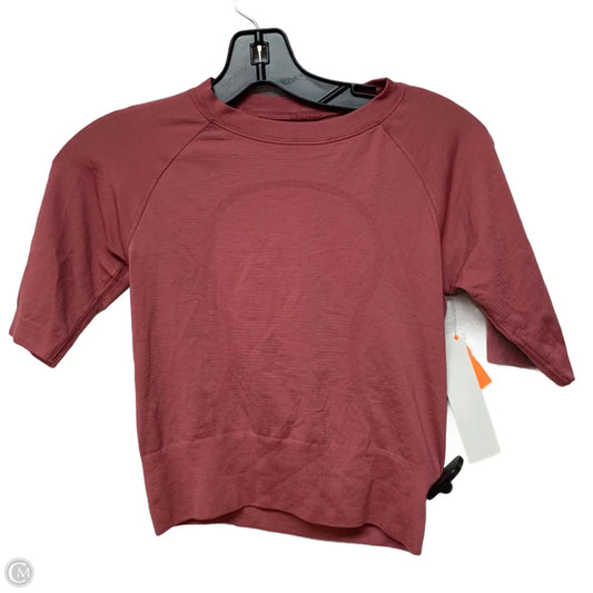 Athletic Top Short Sleeve By Lululemon In Pink, Size: S