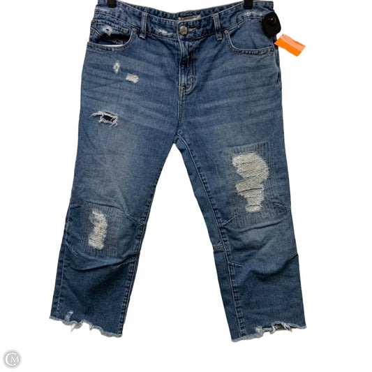 Jeans Cropped By Free People In Blue Denim, Size: 8