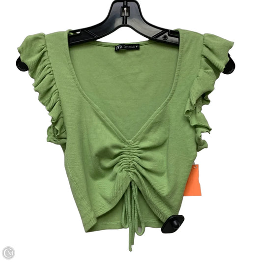 Top Sleeveless By Zara In Green, Size: M