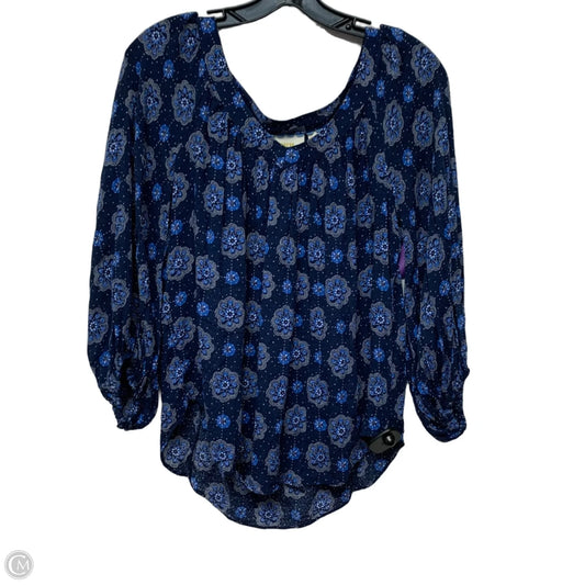Top Long Sleeve By Maeve In Blue, Size: S
