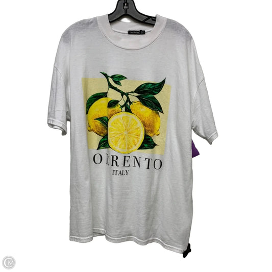 Top Short Sleeve By Boohoo Boutique In White, Size: 3x