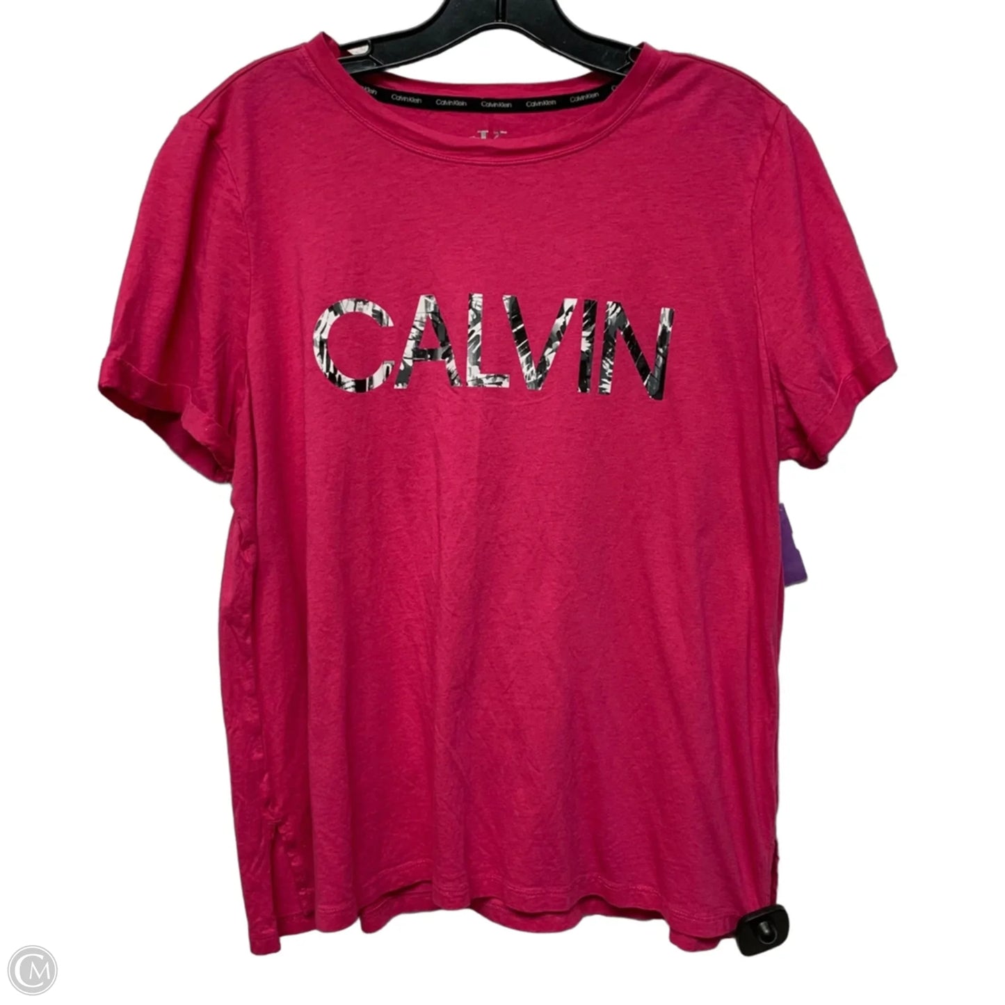 Top Short Sleeve By Calvin Klein In Pink, Size: Xl