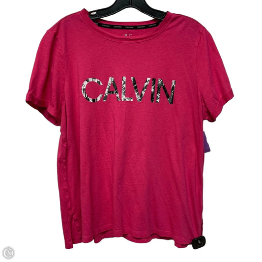 Top Short Sleeve By Calvin Klein In Pink, Size: Xl
