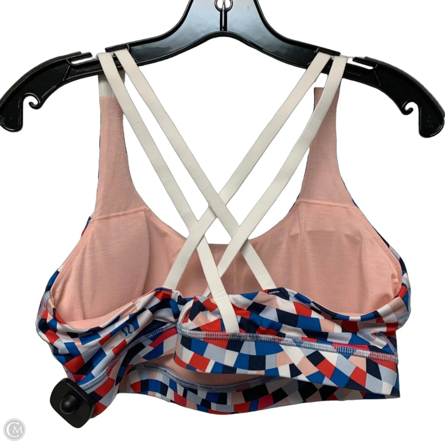 Athletic Bra By Lululemon In Blue & Red & White, Size: L