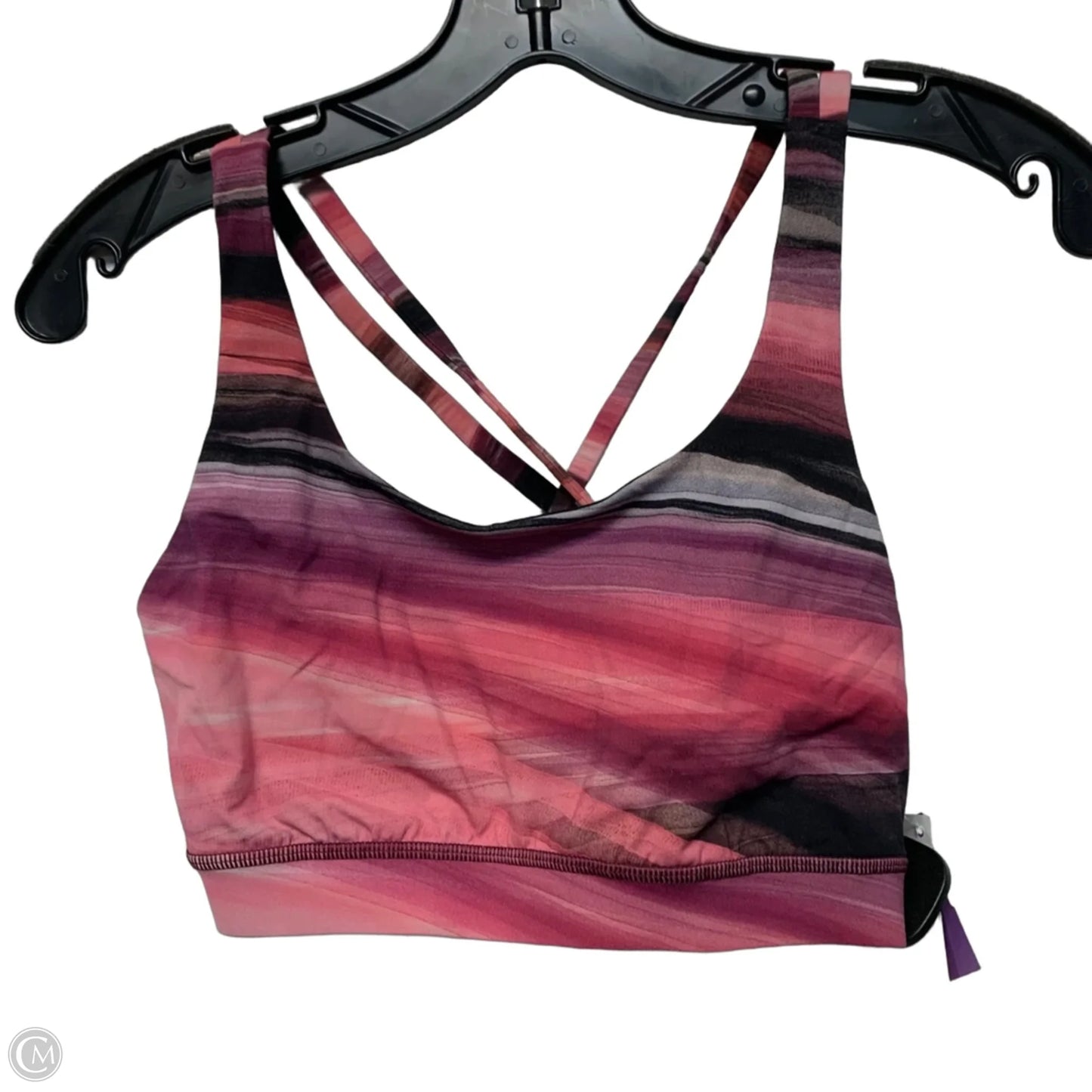 Athletic Bra By Lululemon In Black & Pink, Size: M