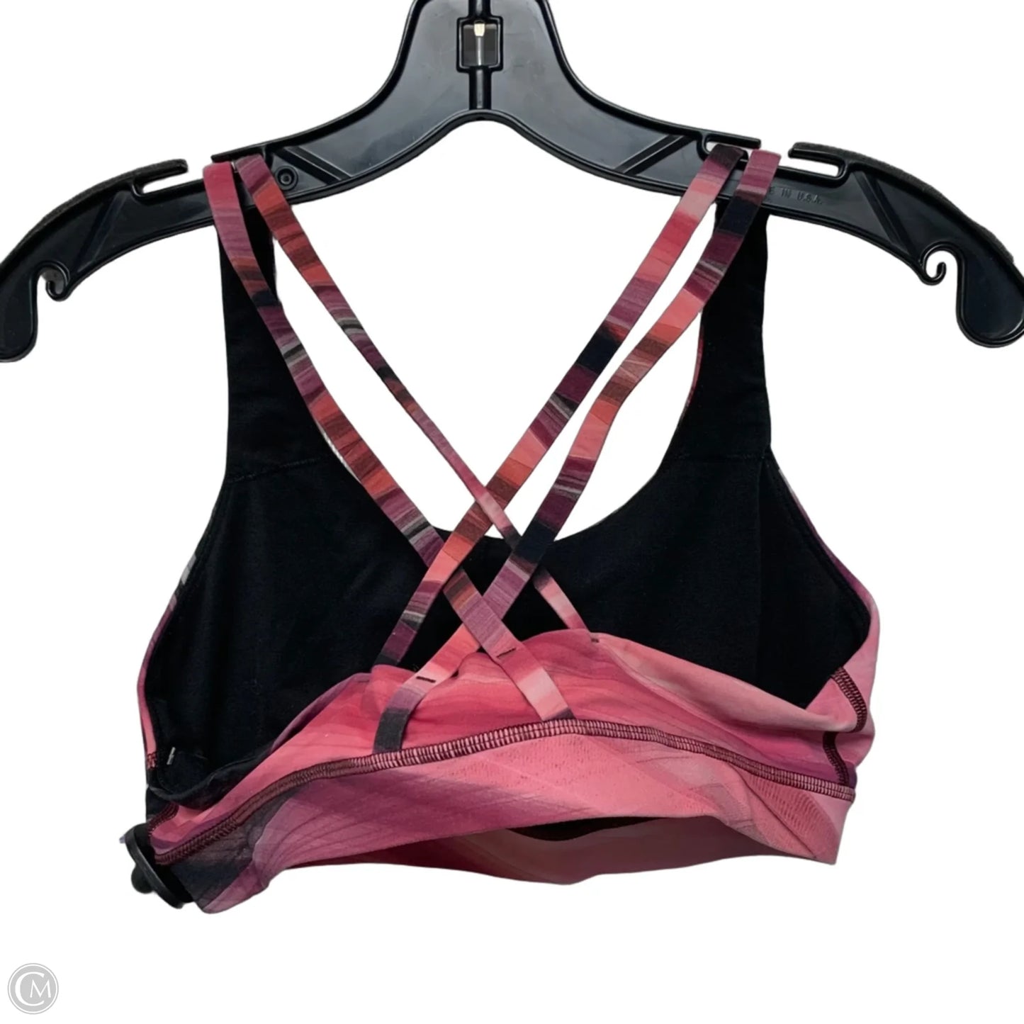 Athletic Bra By Lululemon In Black & Pink, Size: M