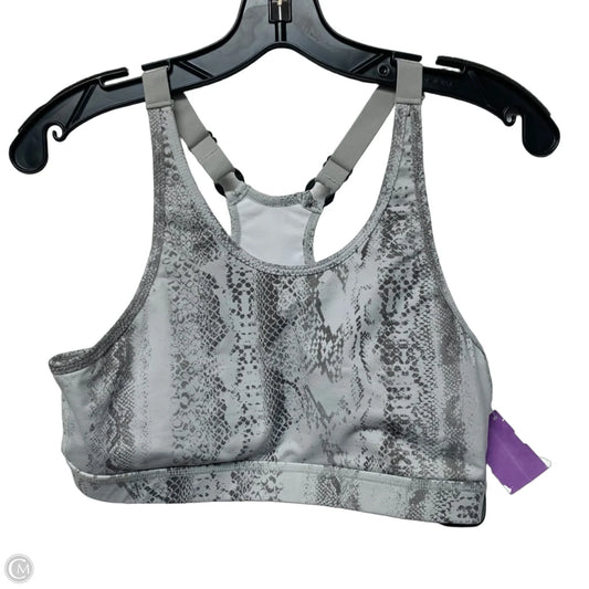 Athletic Bra By Mono B In Grey & White, Size: L