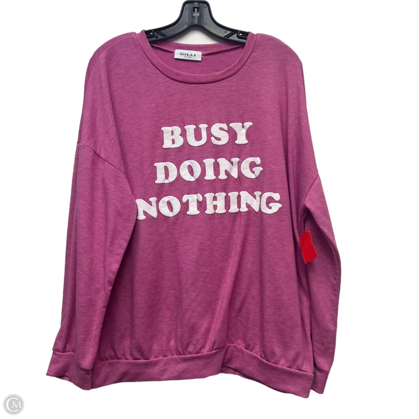 Sweatshirt Crewneck By Gilli In Pink, Size: L