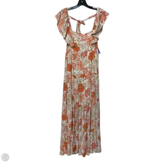 Dress Casual Maxi By Minkpink In Orange & White, Size: S