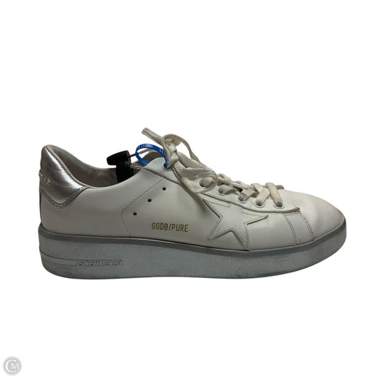 Shoes Luxury Designer By Golden Goose In Silver & White, Size: 9