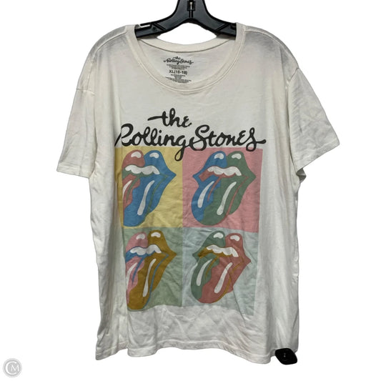 Top Short Sleeve By The Rolling Stones In White, Size: Xl