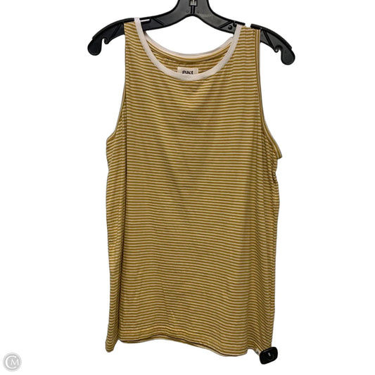 Top Sleeveless By Pact In White & Yellow, Size: Xl