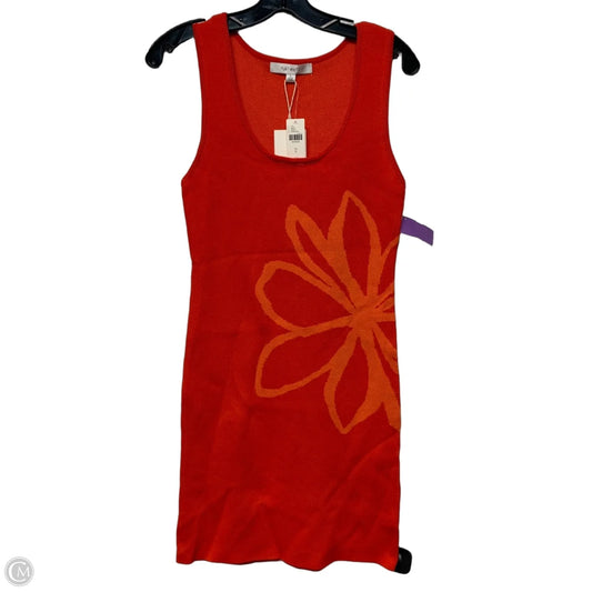 Dress Casual Short By Flat White In Orange & Red, Size: L