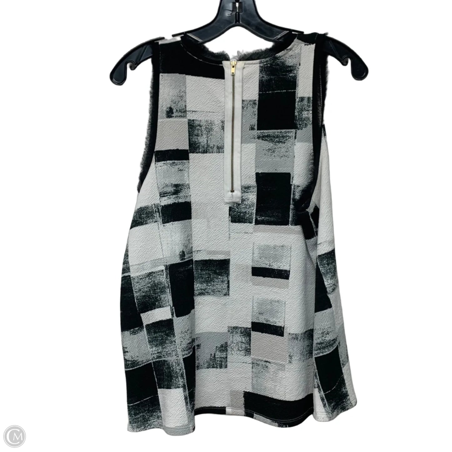 Top Sleeveless By Postmark In Black & White, Size: L