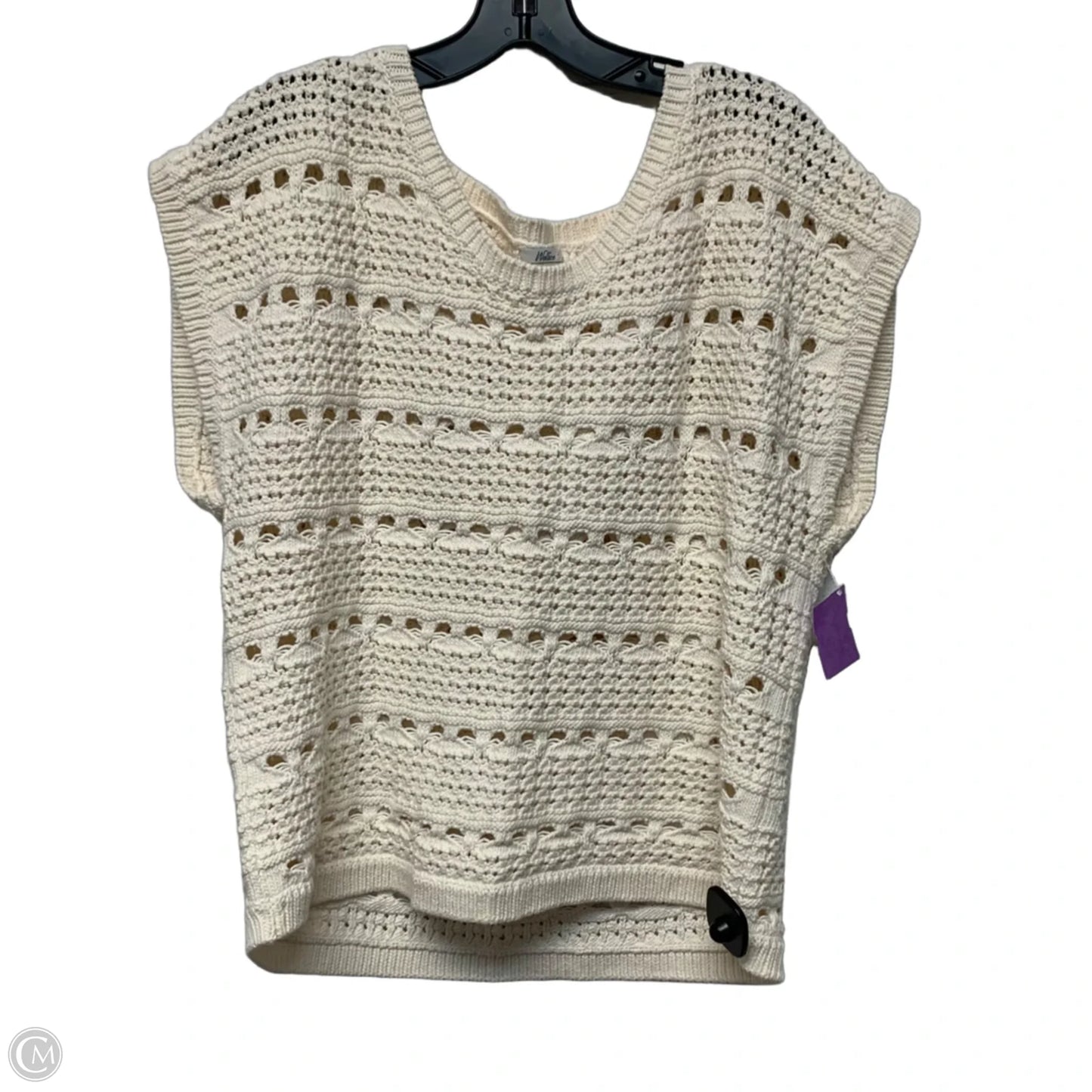 Vest Sweater By Wallace In Cream, Size: L
