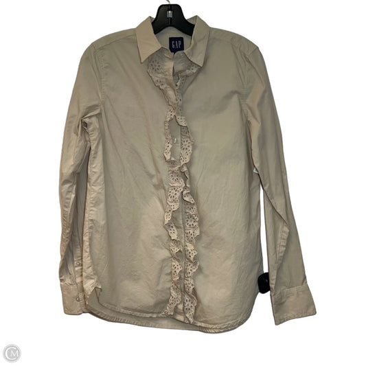 Top Long Sleeve By Gap In Beige, Size: S