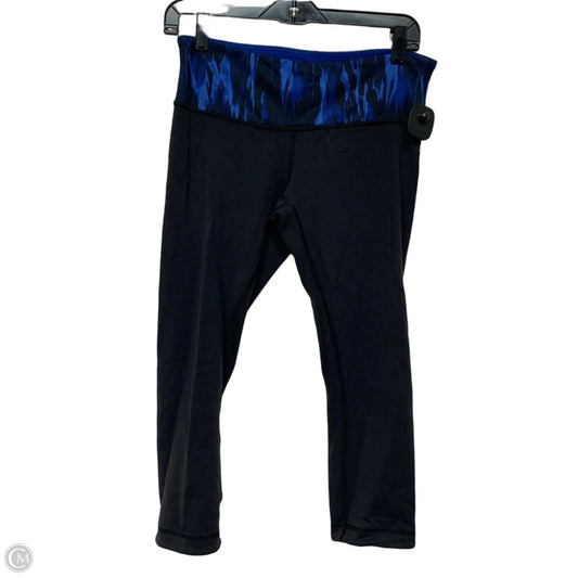 Athletic Leggings Capris By Lululemon In Black & Blue, Size: M