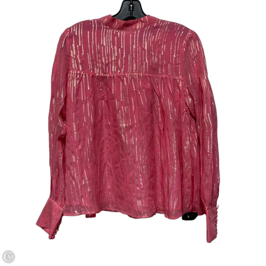Top Long Sleeve By Birgitte Herskind In Gold & Pink, Size: M