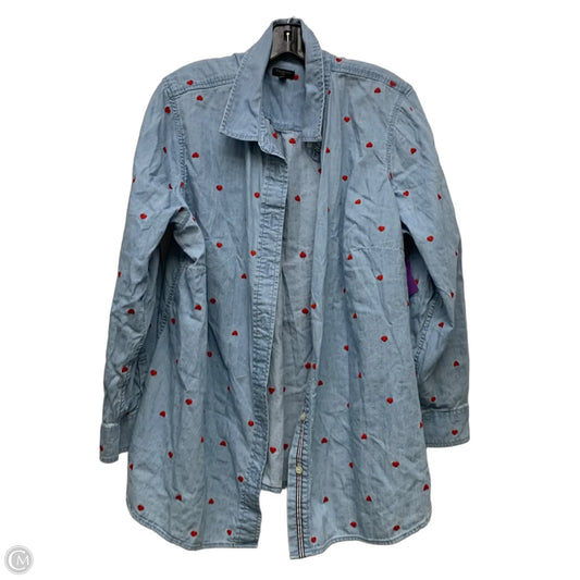 Top Long Sleeve By Talbots In Blue & Red, Size: 2x