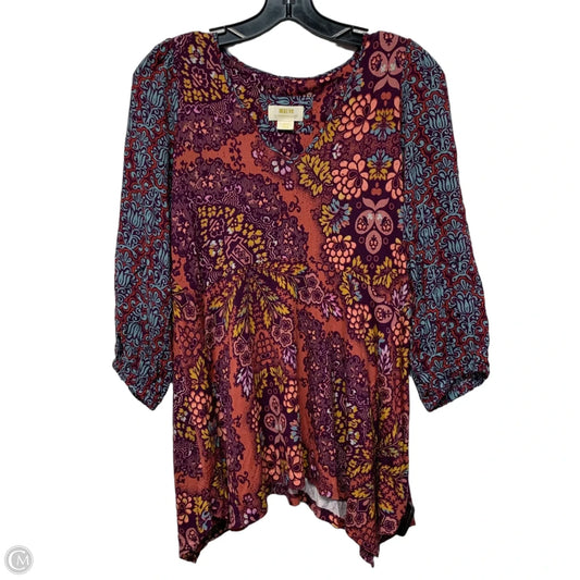 Top 3/4 Sleeve By Maeve In Multi-colored, Size: Xs