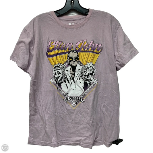 Top Short Sleeve By Elton John  In Purple, Size: L