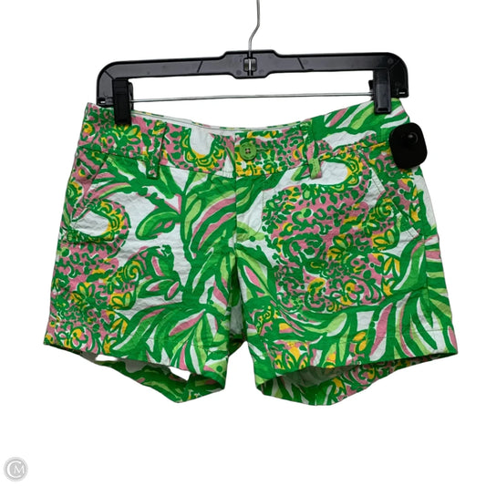 Shorts Designer By Lilly Pulitzer In Green & White, Size: Xxs