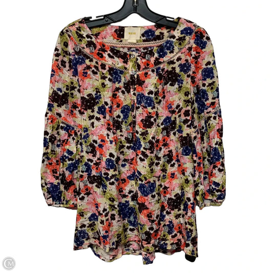 Top Long Sleeve By Maeve In Floral Print, Size: S