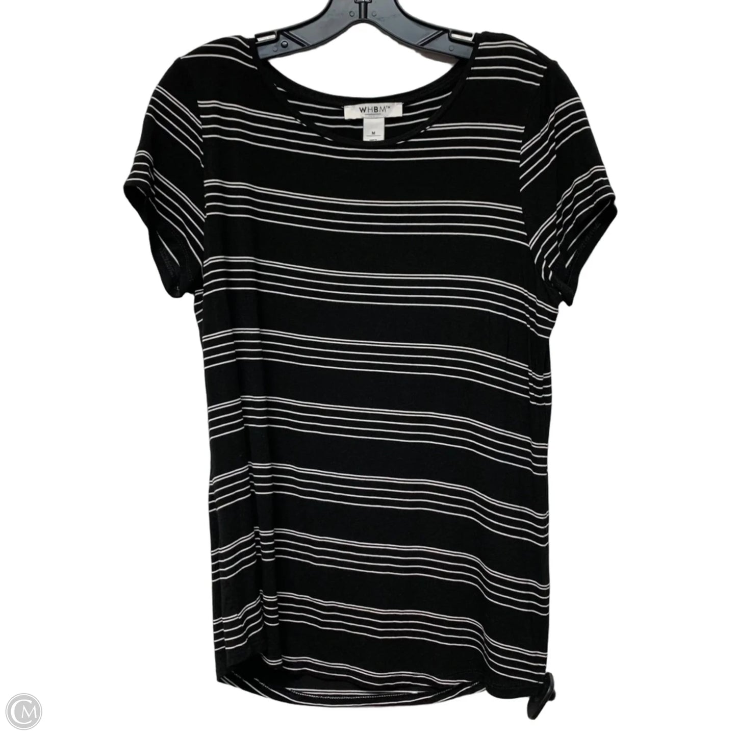 Top Short Sleeve By White House Black Market In Striped Pattern, Size: M