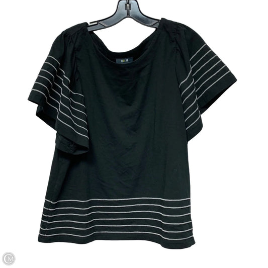 Top Short Sleeve By Maeve In Black & White, Size: L