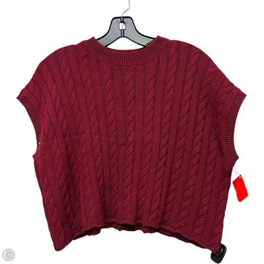 Vest Sweater By Olivaceous In Red, Size: S