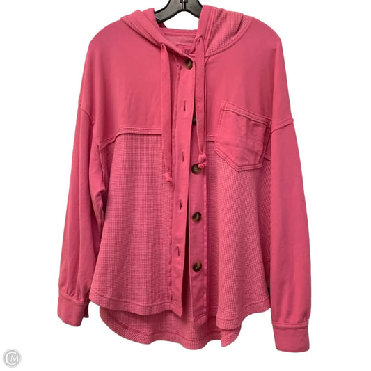Jacket Shirt By American Eagle In Pink, Size: Xs
