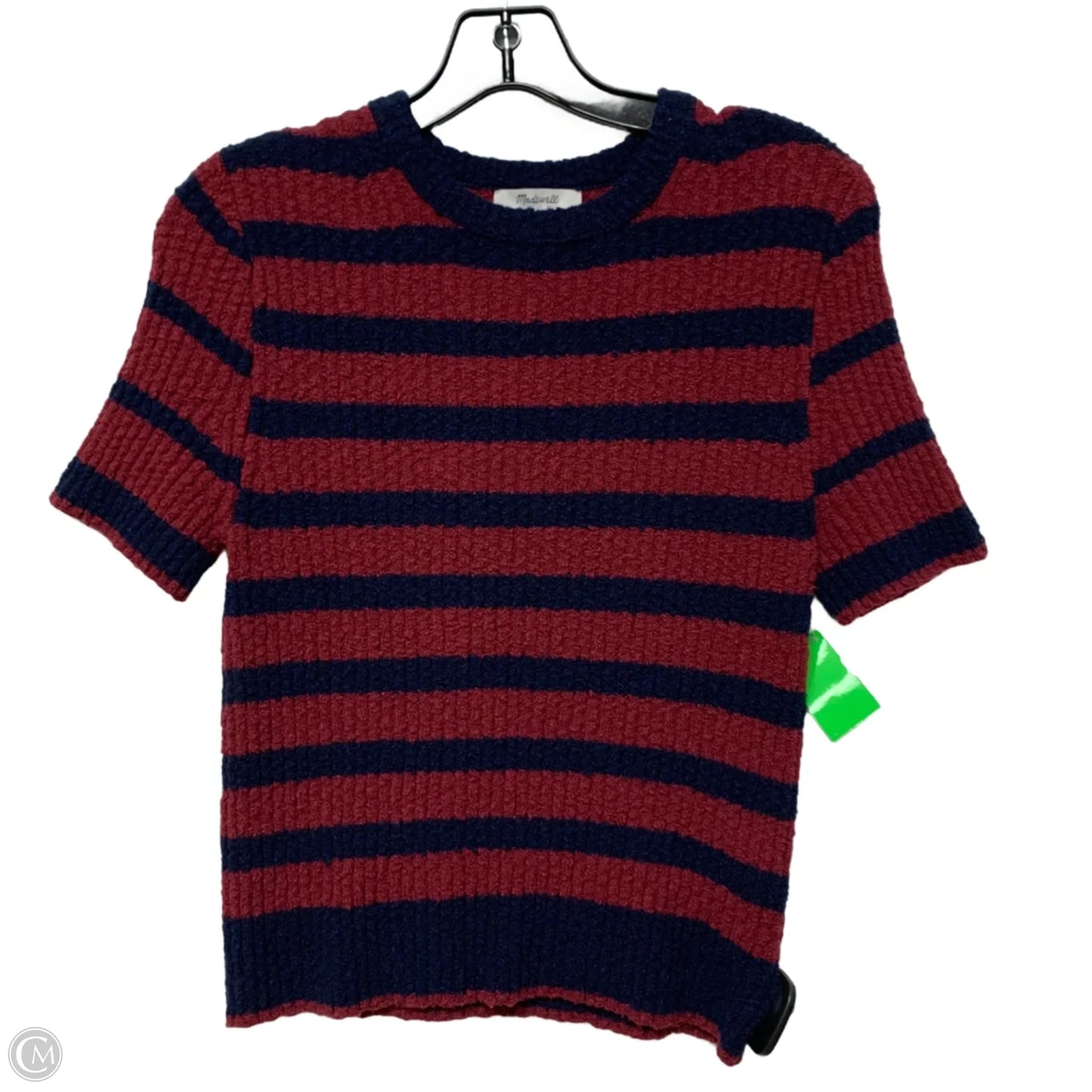 Sweater Short Sleeve By Madewell In Blue & Red, Size: S