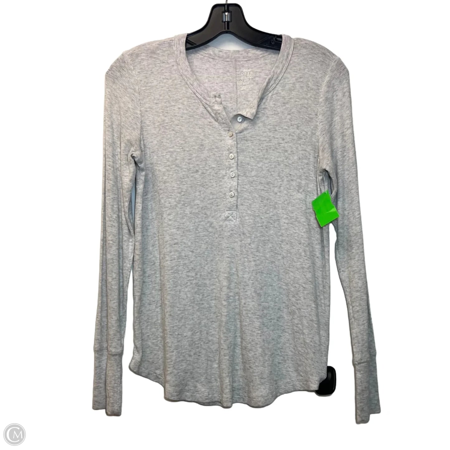 Top Long Sleeve By Aerie In Grey, Size: S