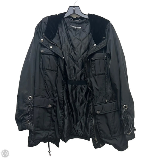 Coat Puffer & Quilted By Steve Madden In Black, Size: M