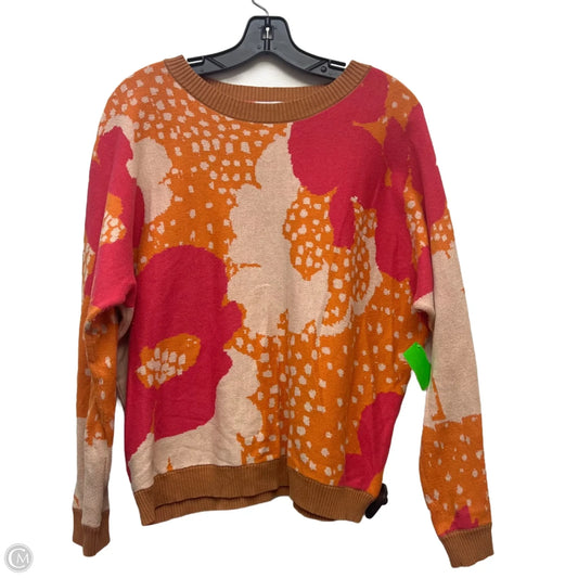 Sweater By Fate In Orange & Pink, Size: L