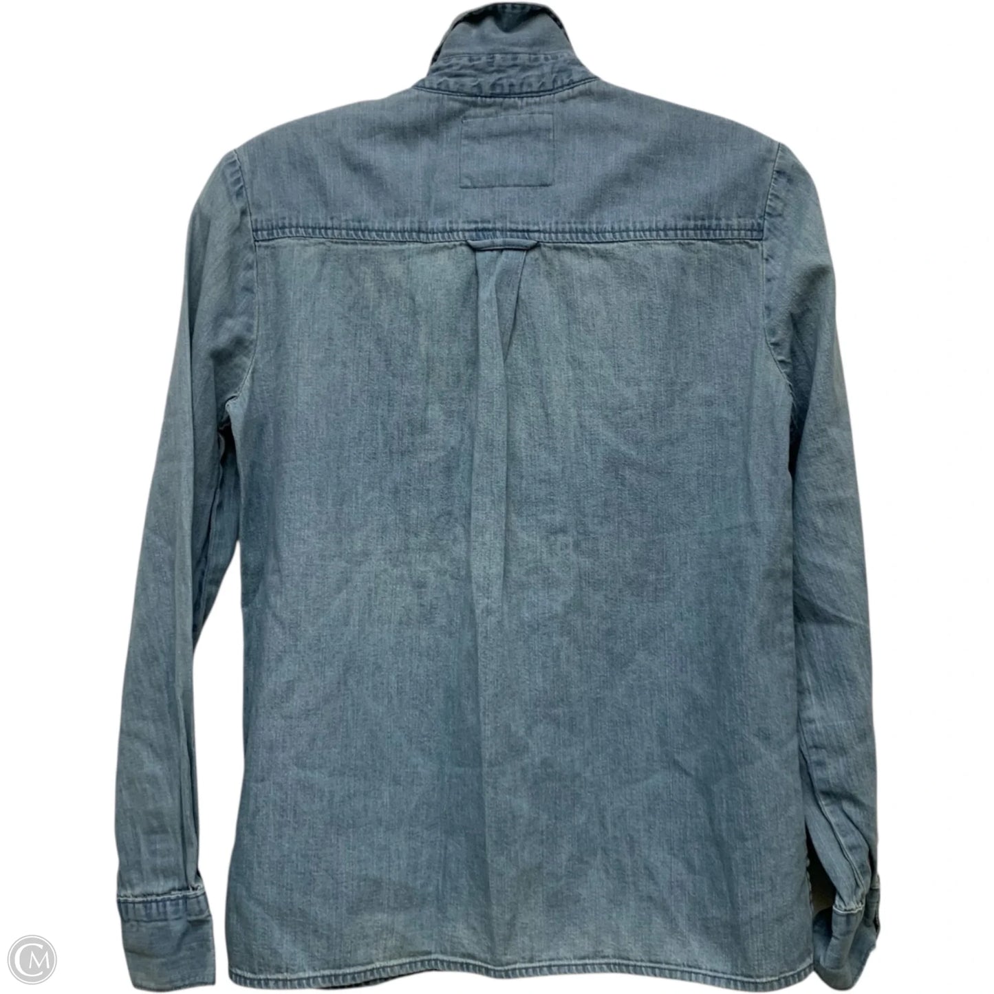 Top Long Sleeve By Holding Horses In Blue Denim, Size: Xs