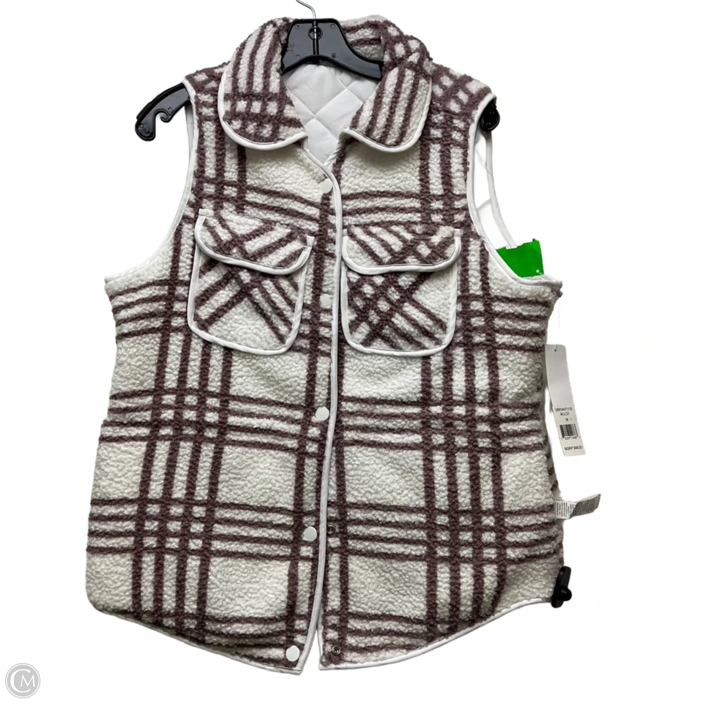 Vest Faux Fur & Sherpa By Weekend Routine In Pink & White, Size: M