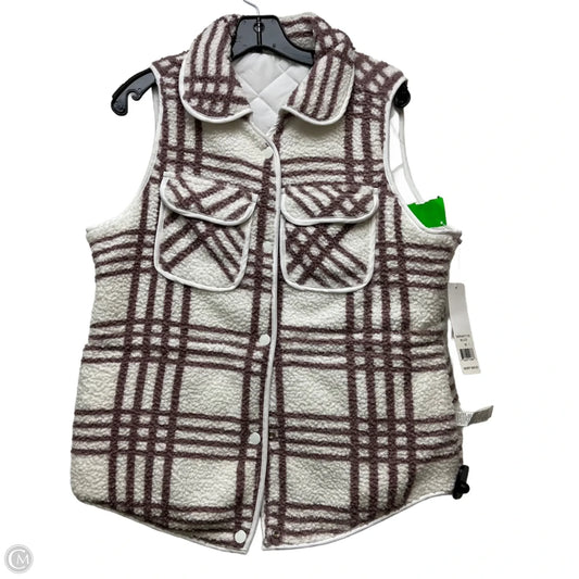 Vest Faux Fur & Sherpa By Weekend Routine In Pink & White, Size: M