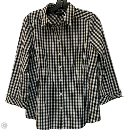 Top Long Sleeve Designer By Lafayette 148 In Black & White, Size: M