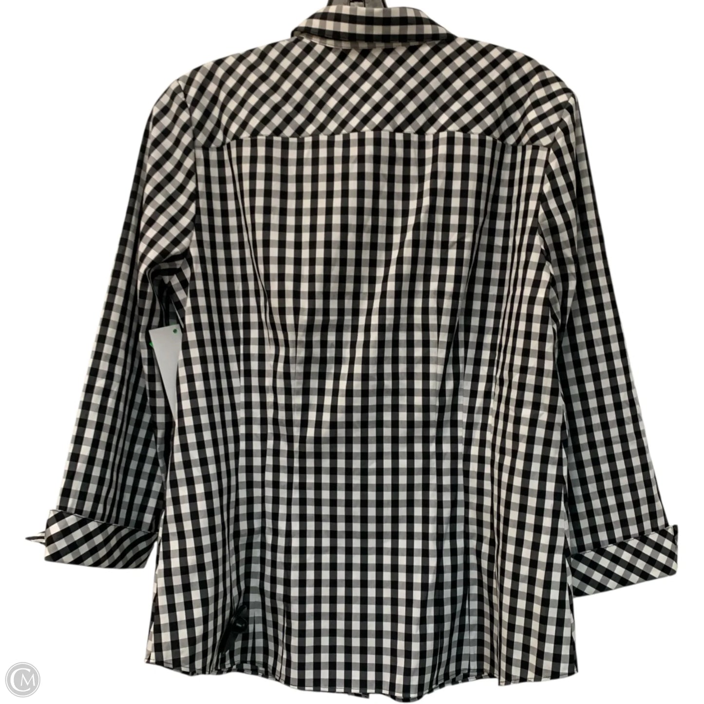 Top Long Sleeve Designer By Lafayette 148 In Black & White, Size: M