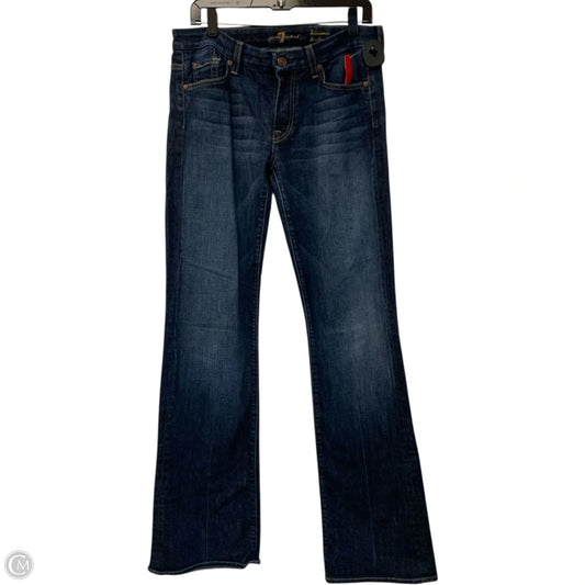 Jeans Boot Cut By 7 For All Mankind In Blue Denim, Size: 10