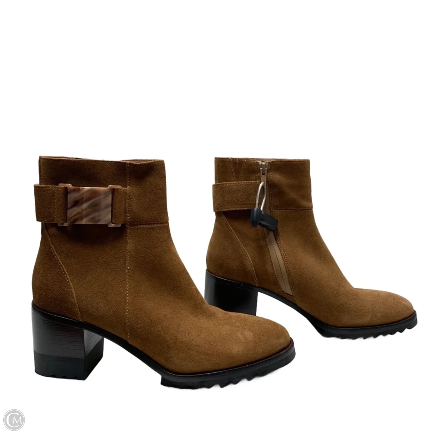 Boots Ankle Heels By Vaneli In Tan, Size: 9.5