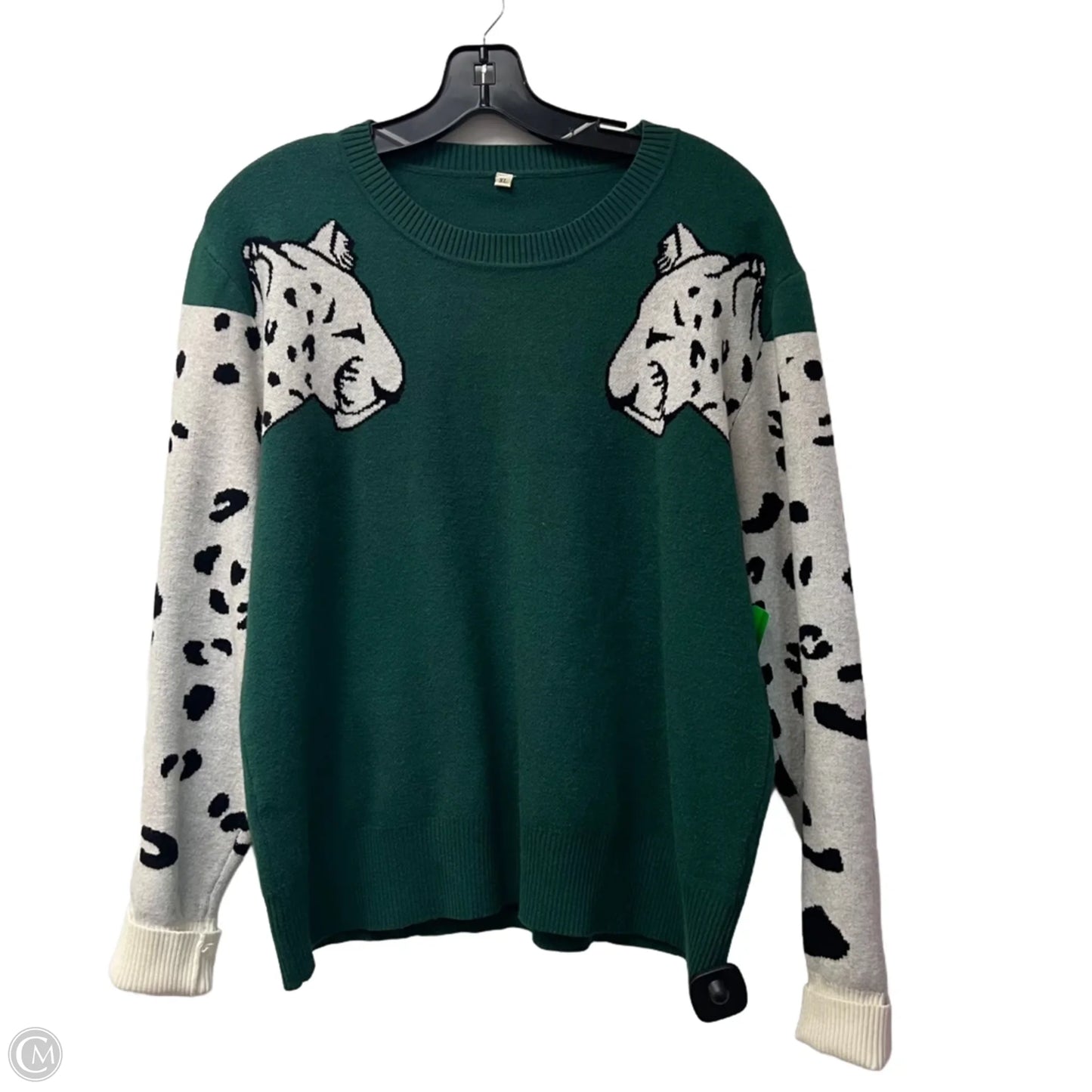 Sweater By Clothes Mentor In Green & White, Size: Xl