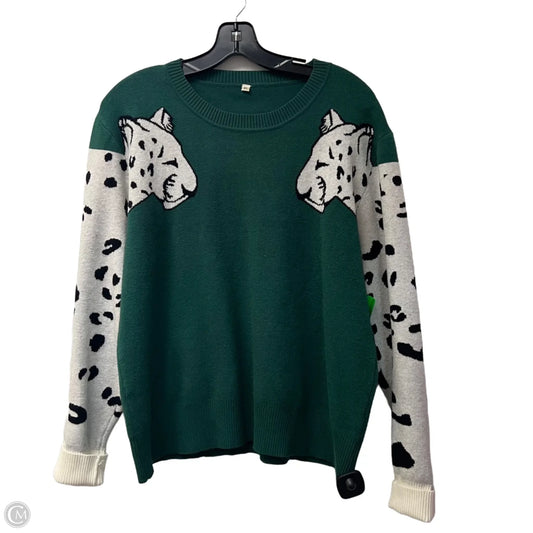 Sweater By Clothes Mentor In Green & White, Size: Xl