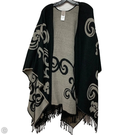 Shawl By Chicos In Black & Grey, Size: Osfm