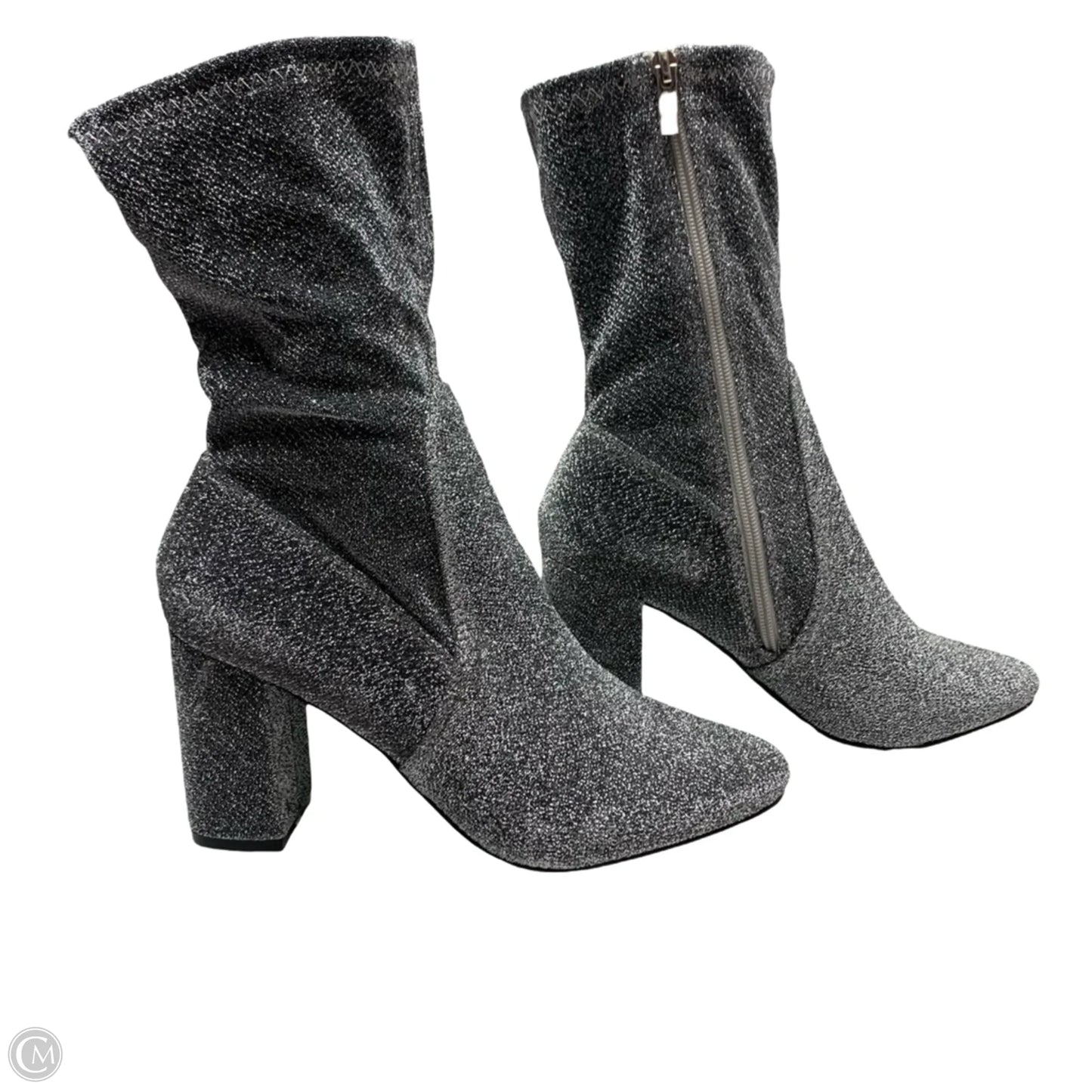 Boots Ankle Heels By bonnibel In Silver, Size: 7.5