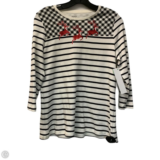 Top Long Sleeve By Kim Rogers In Black & White, Size: Sp