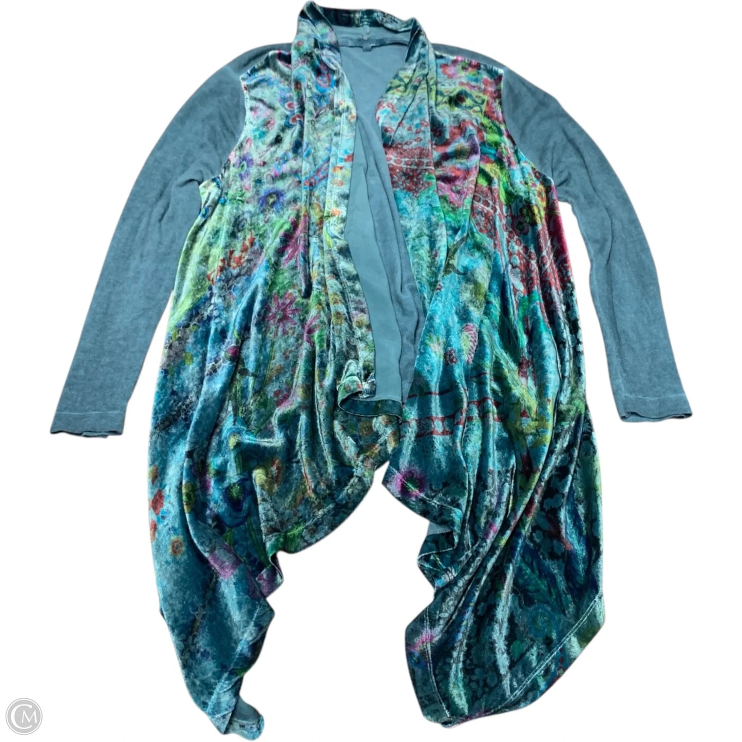 Cardigan Designer By Johnny Was In Blue, Size: L