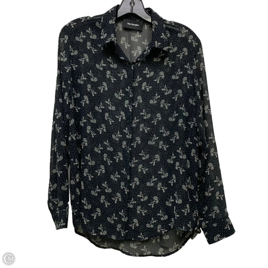 Blouse Long Sleeve By The Kooples In Black & Cream, Size: Xs