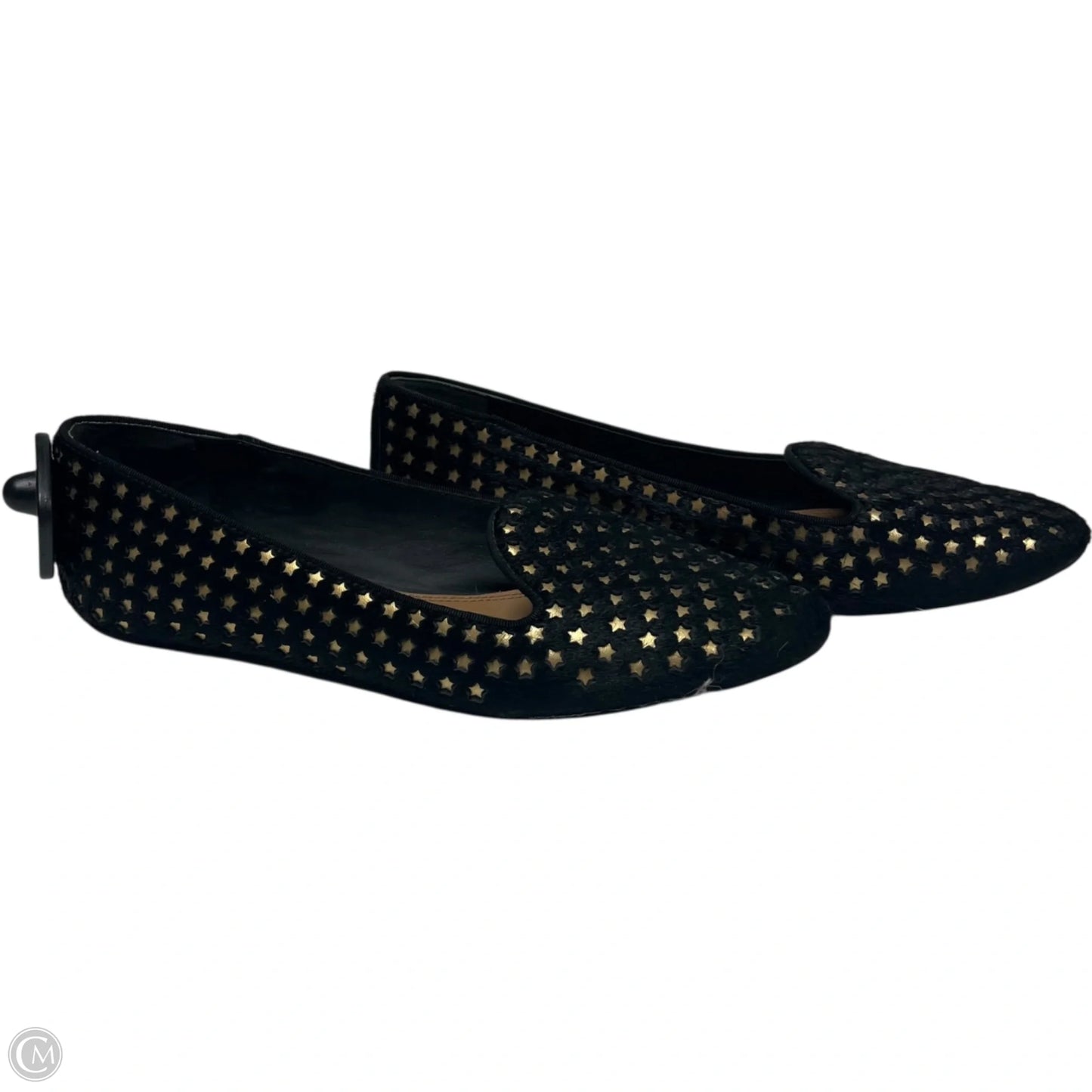 Shoes Designer By Tory Burch In Black & Gold, Size: 9